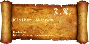 Kloiber Melinda névjegykártya